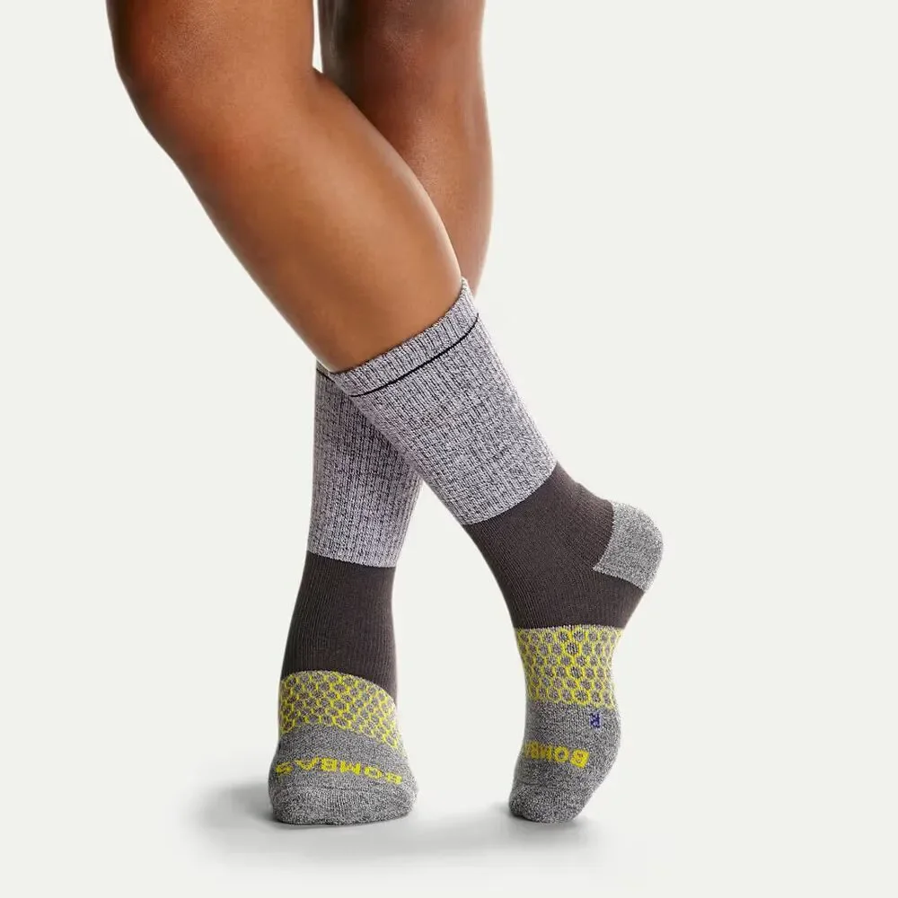 BOMBAS Women's Performance Targeted Compression Calf Crew Socks Medium Charcoal
